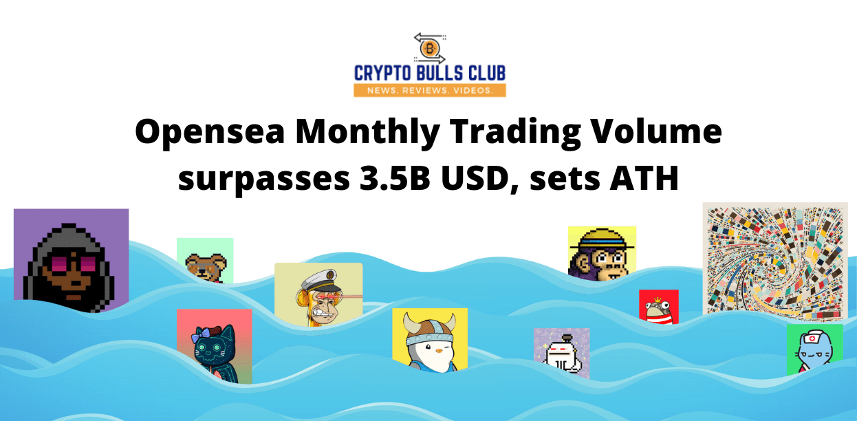 Opensea Monthly Trading Volume surpasses 3.5B USD, sets ATH